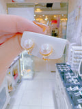 Lunachat 日本925純銀8mm白色淡水珍珠夾耳環Earclips