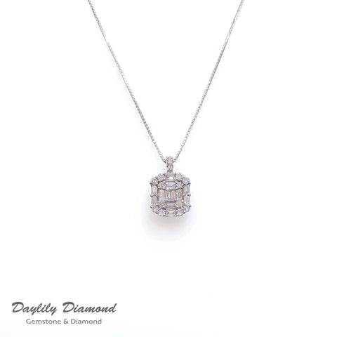 Daylily Diamond 18K GOLD 30 份厚金方形鑽石頸鍊*
