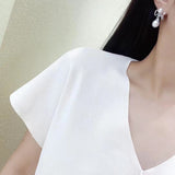 Lunachat 日本工藝925純銀7-8 /11-12mm 淡水珍珠蝴蝶結耳環