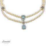 Lunachat 日本925 純銀5-6mm淡水珍珠雙層頸鍊