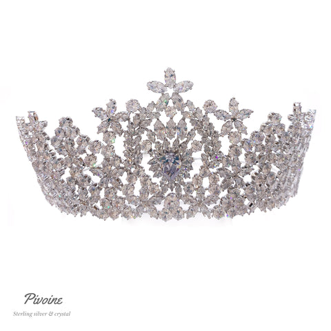 Pivoine Bridal Tiara Milano Princess Crown｜新娘髮飾 ｜結婚頭飾 | 結婚皇冠 | wedding crown | bridal hair accessories |   swarovski headband