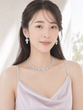 Pivoine Milano Sterling Silver and Crystal Bridal Necklace 12