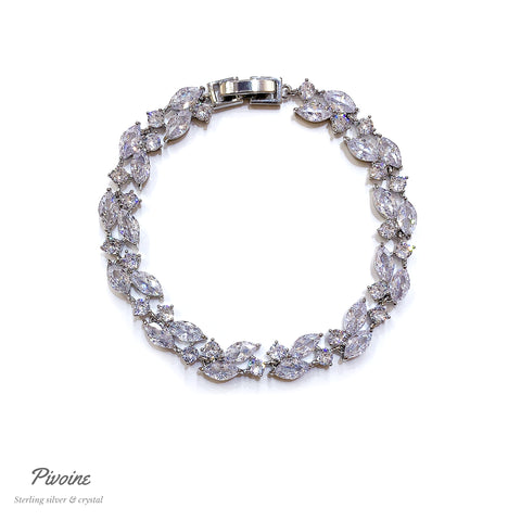 Pivoine Milano Sterling Silver and Crystal Bridal bracelet 16