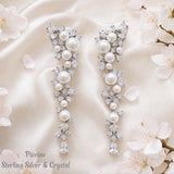 Pivoine Milano Sterling Silver and Crystal Bridal Earrings 165