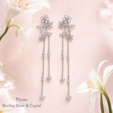 Pivoine Milano Sterling Silver and Crystal Bridal Earrings 166