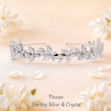 Pivoine Bridal Tiara Milano Sterling Silver and Crystal Handmade Hairpiece 54