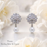 Pivoine Milano Sterling Silver and Crystal Bridal Earclips 189