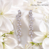 Pivoine Milano Sterling Silver and Crystal Bridal Earclips 178