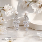 Pivoine Milano Sterling Silver and Crystal Bridal Earclips 168