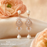 Pivoine Milano Sterling Silver and Crystal Bridal Earclips 155