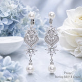Pivoine Milano Sterling Silver and Crystal Bridal Earclips 154