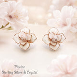 Lunachat 日本925純銀山茶花夾耳環Earclips