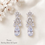 Pivoine Milano Sterling Silver and Crystal Bridal Earrings 93