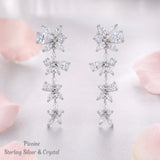 Pivoine Milano Sterling Silver and Crystal Bridal Earrings 124