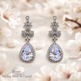 Pivoine Milano Sterling Silver and Crystal Bridal Earrings 119