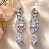 Pivoine Milano Sterling Silver and Crystal Bridal Earrings 114
