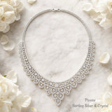 Pivoine Milano Sterling Silver and Crystal Bridal Necklace 25*