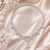 Pivoine Milano Sterling Silver and Crystal Bridal Necklace 4*