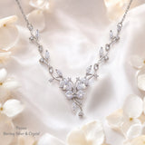 Pivoine Milano Sterling Silver and Crystal Bridal Necklace 54