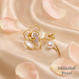 Lunachat Sterling Silver and Crystal Pearl Brooch Milano 35