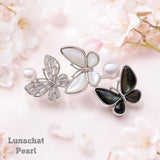Lunachat Sterling Silver and Crystal Pearl Brooch Milano 48