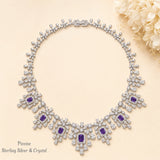 Pivoine Milano Sterling Silver and Crystal Bridal Necklace 56