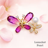 Lunachat Sterling Silver and Crystal Pearl Brooch Milano 4*