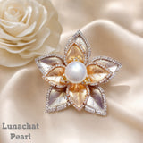 Lunachat Sterling Silver and Crystal Pearl Brooch Milano 8