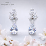 Pivoine Milano Sterling Silver and Crystal Bridal Earrings 71