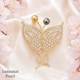 Lunachat Sterling Silver and Crystal Pearl Brooch Milano 36*