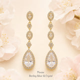 Pivoine Milano Sterling Silver and Crystal Bridal Earrings 132