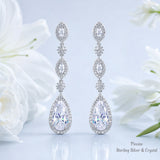 Pivoine Milano Sterling Silver and Crystal Bridal Earrings 133