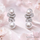 Pivoine Milano Sterling Silver and Crystal Bridal Earrings 115