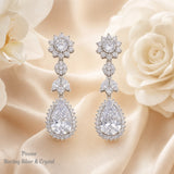 Pivoine Milano Sterling Silver and Crystal Bridal Earrings 37