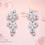 Pivoine Milano Sterling Silver and Crystal Bridal Earrings 53