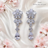 Pivoine Milano Sterling Silver and Crystal Bridal Earrings 137