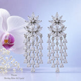 Pivoine Milano Sterling Silver and Crystal Bridal Earrings 88