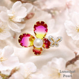 Lunachat Sterling Silver and Crystal Pearl Brooch Milano 25*