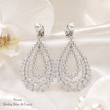 Pivoine Milano Sterling Silver and Crystal Bridal Earclips 183