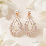 Pivoine Milano Sterling Silver and Crystal Bridal Earclips 182