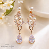 Pivoine Milano Sterling Silver and Crystal Bridal Earclips 174