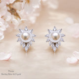 Pivoine Milano Sterling Silver and Crystal Bridal Earclips 188