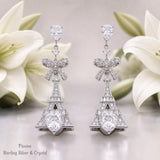 Pivoine Milano Sterling Silver and Crystal Bridal Earclips 187