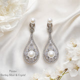 Pivoine Milano Sterling Silver and Crystal Bridal Earclips 169