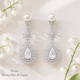 Pivoine Milano Sterling Silver and Crystal Bridal Earclips 170