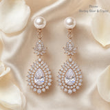 Pivoine Milano Sterling Silver and Crystal Bridal Earclips 171