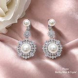 Pivoine Milano Sterling Silver and Crystal Bridal Earclips 156