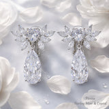 Pivoine Milano Sterling Silver and Crystal Bridal Earclips 151