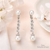 Pivoine Milano Sterling Silver and Crystal Bridal Earclips 152