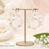 Lunachat 意大利工藝純銀陶瓷花大圈圈夾耳環  Earclips